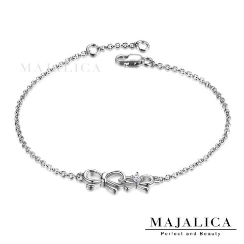 Majalica 925純銀手鍊蝴蝶結女生手鏈