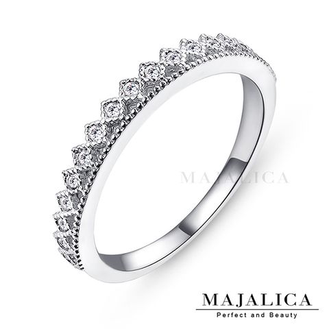 Majalica 925純銀戒指 小皇冠尾戒 手工微鑲工藝 名媛淑女款 銀色款 單個價格 PR4018-1