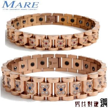 MARE 【-316L白鋼男女對練】系列蠔式 玫金蝴蝶爪鑲鑽 款