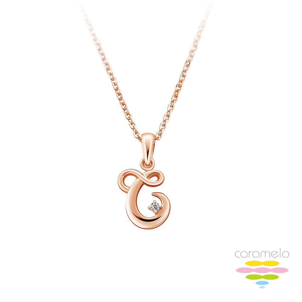 Caramelo 彩糖鑽工坊 彩糖 18K 字母鑽石項鍊 C項鍊 C Love系列 2選1