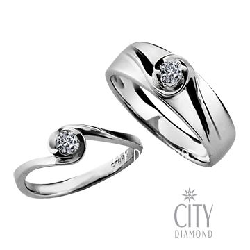 City Diamond 引雅 『白色戀人』10分鑽石對戒_1K1212