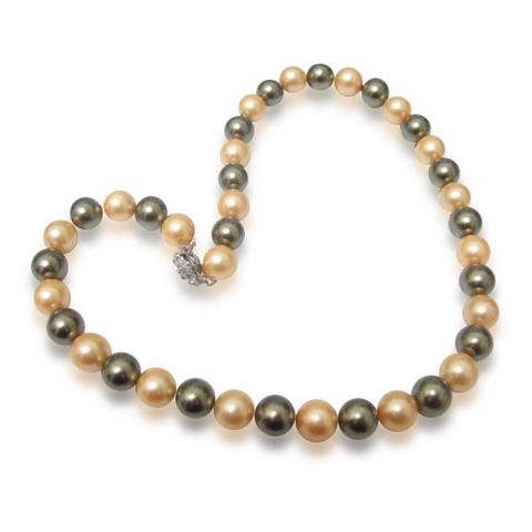 【小樂珠寶】3A正圓南洋深海貝珍珠項鍊＊10mm雙串款