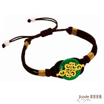 Jcode 真愛密碼 Jcode-隨玉而安 純金中國繩手鍊