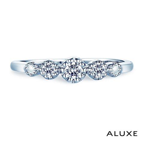【ALUXE 亞立詩鑽石】Princess系列 0.15克拉 白K金美鑽戒指