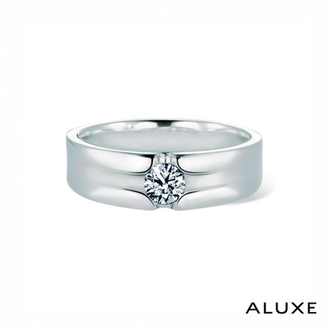 【ALUXE 亞立詩鑽石】0.30克拉F VS2天然美鑽 18K金男戒