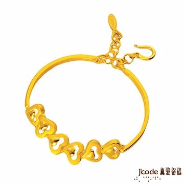 Jcode 真愛密碼 Jcode 心心相印純金手鍊 約3.4錢