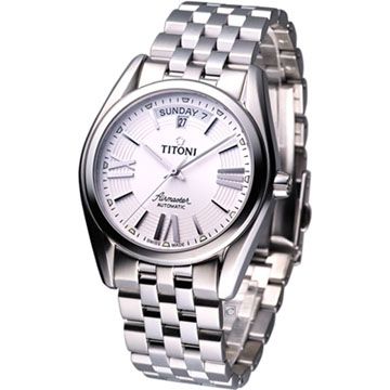 TITONI Airmaster 空霸紳士機械腕錶93909S-342銀色