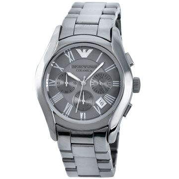 EMPORIO ARMANI 義士陶瓷三眼計時腕表(AR1465)
