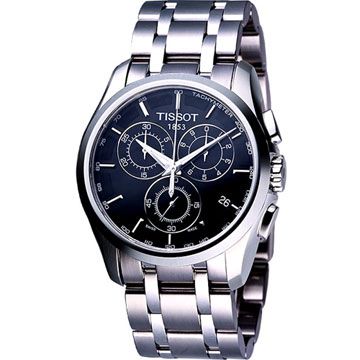 母親感恩月▼送禮推薦TISSOT Couturier 建構師系列計時錶-黑 T0356171105100