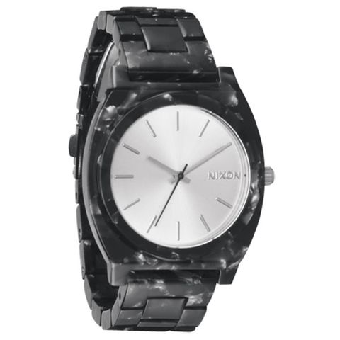 NIXON The TIME TELLER ACETATE 絕代風華時尚玻麗腕錶(黑)