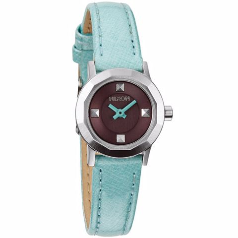 NIXON MINI B多角切割華麗時尚腕錶-水藍