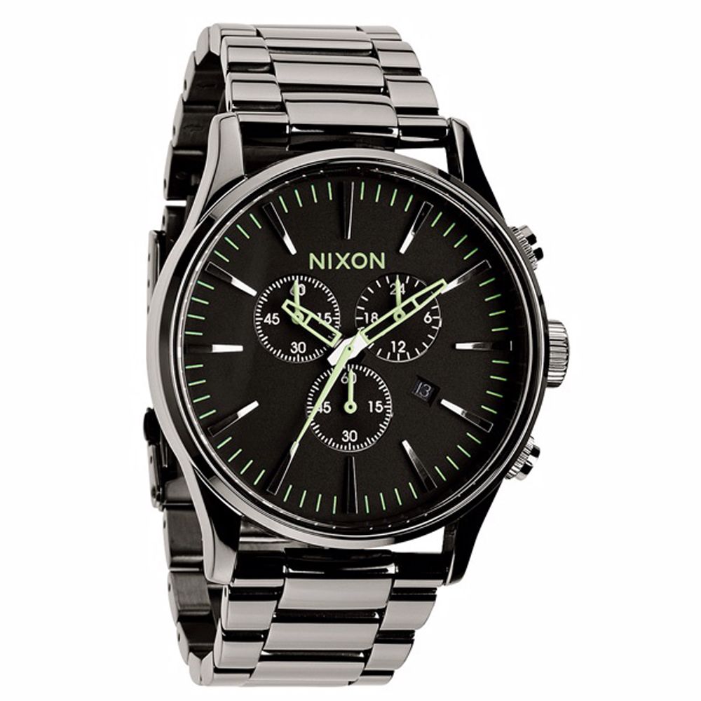NIXON The SENTRY CHRONO 藍調搖滾潮流運動腕錶-亮黑- PChome 24h購物