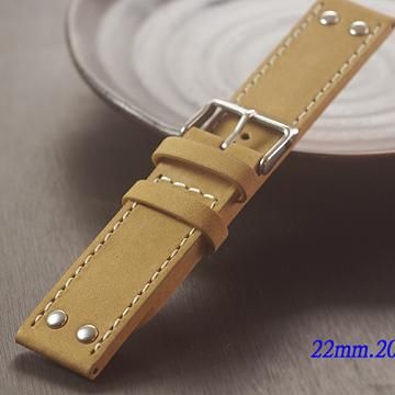 軍錶.運動錶高質感仿舊款麂皮錶帶-Hamilton ( 22mm.20mm )