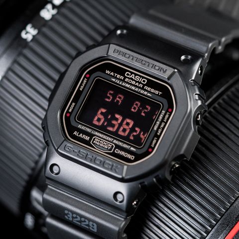 CASIO 卡西歐 G-SHOCK 神秘暗黑經典潮流概念錶-黑-DW-5600MS-1DR