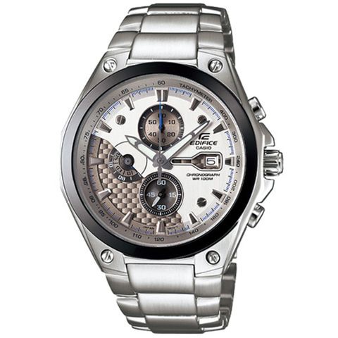 CASIO EDIFICE 多層次競速先鋒計時運動錶(銀白)