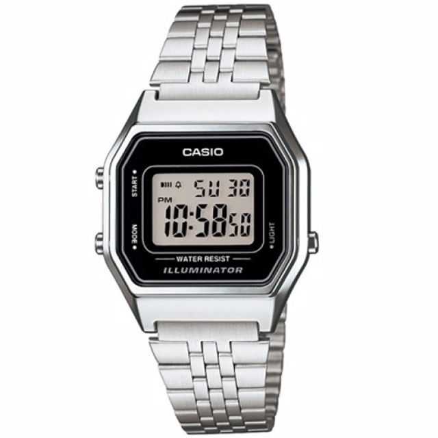 CASIO 卡西歐  復古數字型電子系列錶款-黑面-LA680WA-1DF