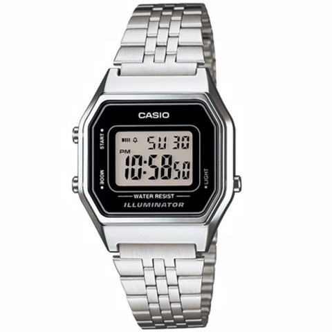 CASIO 卡西歐 復古數字型電子系列錶款-黑面-LA680WA-1DF