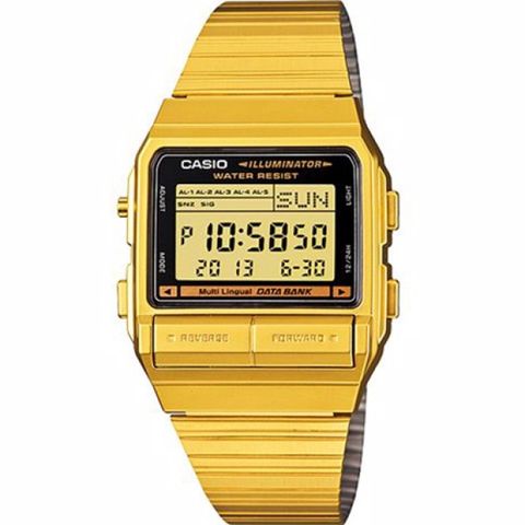 CASIO 卡西歐 多樣化機能時尚電子錶-金/33mm DB-380G-1DF