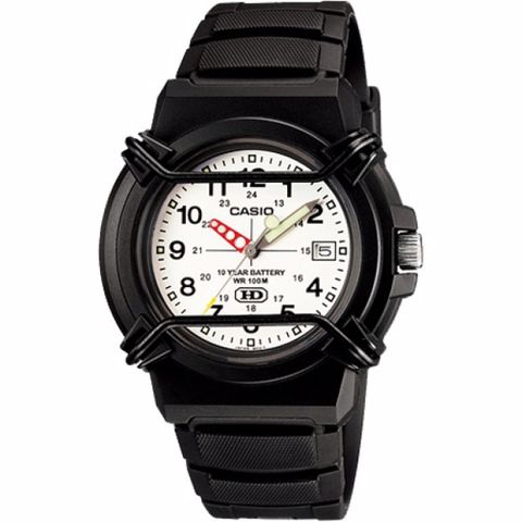 【CASIO 卡西歐】流行時尚指針休閒腕錶-白面-HDA-600B-7BVDF