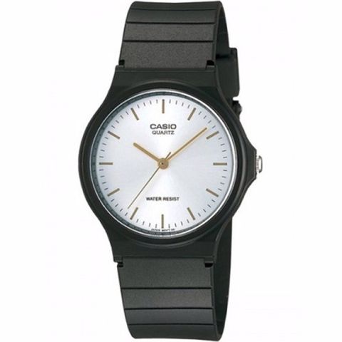 【CASIO 卡西歐】極簡時尚數字指針石英錶(白x金/35mm) MQ-24-7E2LDF