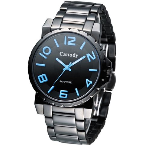 Canody 黑潮時尚彩色數字腕錶(藍針)_GM2592-C