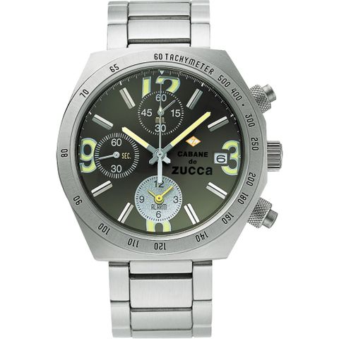 CABANE de ZUCCA 奇幻新世界計時手錶-綠/40mm 7T62-0JY0D