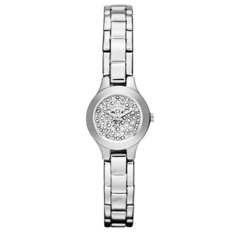 DKNY 璀璨潮流細膩晶鑽腕錶(銀)