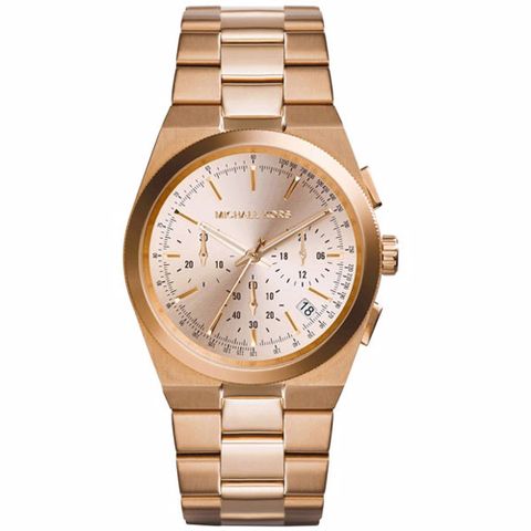 Michael Kors 仰望星空三眼計時腕錶-玫瑰金