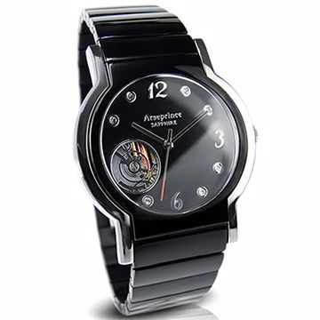 Arseprince 城市旅人鏤空機芯中性錶-夜空黑x銀