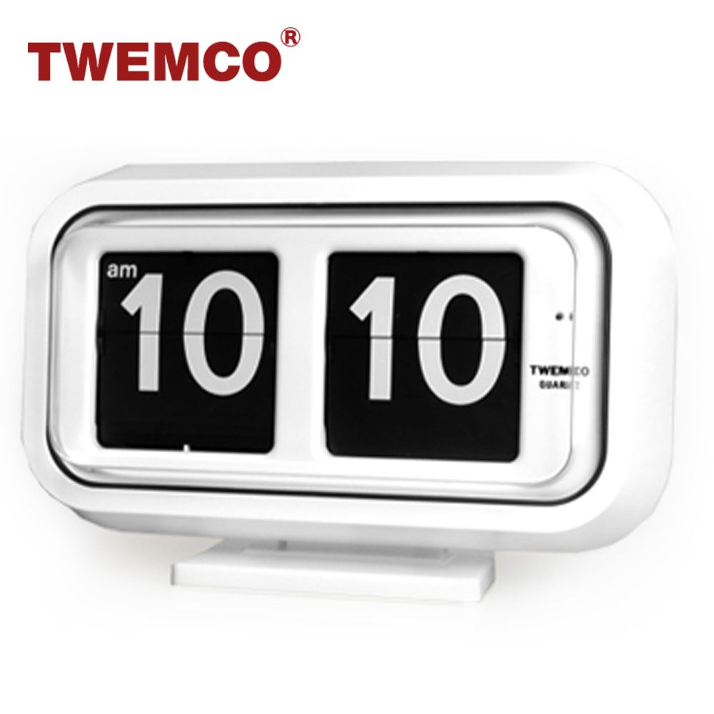 TWEMCO 機械式翻頁鐘德國機芯方形可壁掛及桌放QT-30 白色- PChome 24h購物