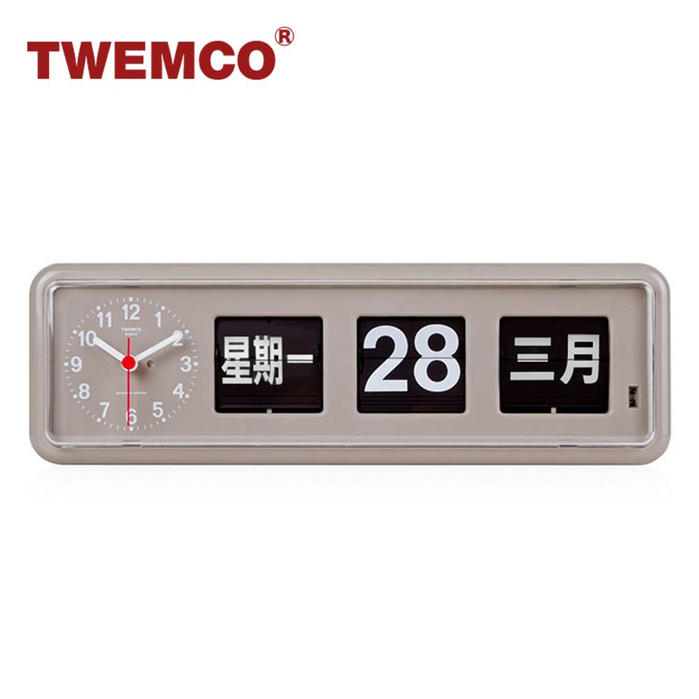TWEMCO 機械式翻頁鐘德國機芯中文萬年曆可壁掛及桌放BQ-38 灰色