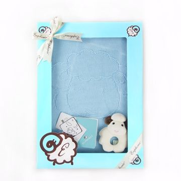 【EUPHORIA】95X125cm柔舒棉毯(精緻版)禮盒組-繽紛藍