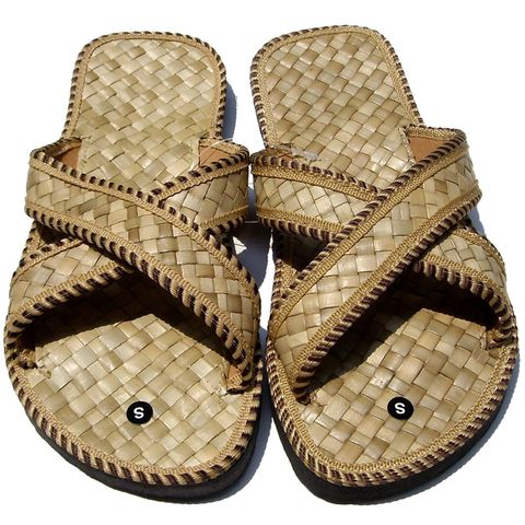 ☆自然經典☆ 室內 外出 休閒 郊遊 旅行好物 手工草編拖/室內拖/sandals-自然色套式