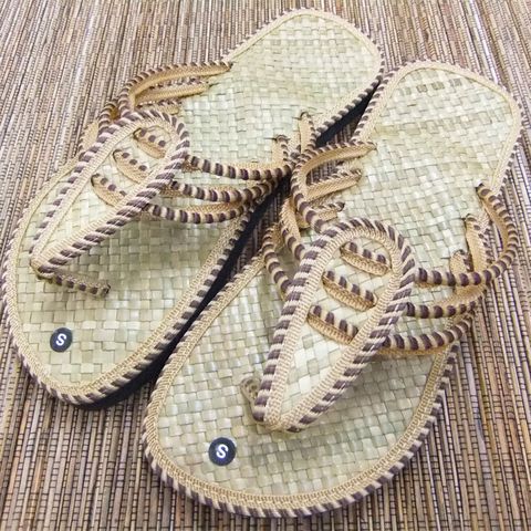 ◆Q型◆ 輕爽 自在 透氣 手工草編夾腳拖/人字拖/flip flops-自然色夾腳