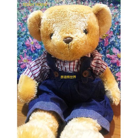 泰迪熊 【TEDDY HOUSE】玩具禮贈品玩偶公仔絨毛娃娃紅格牛仔(大)(男)好運