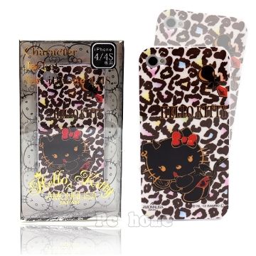 Hello Kitty 日本限定【豹紋俏皮小惡魔】軟式iphone4/4S手機背蓋/殼