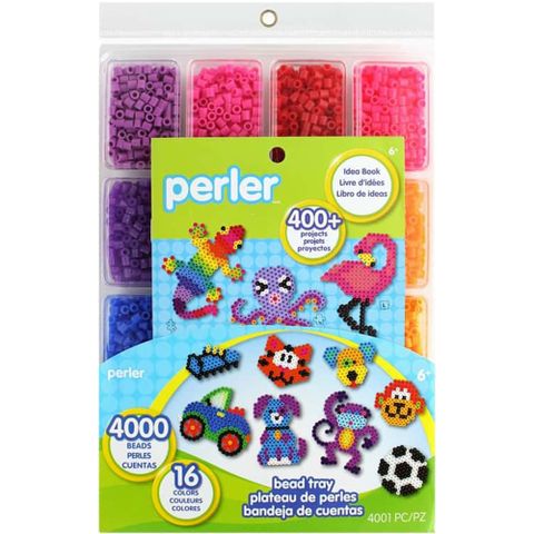 PERLER BEADS 拼拼豆豆 《Perler》十六分色 4,000 顆拼豆補充盒+創意書