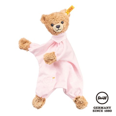 STEIFF德國金耳釦泰迪熊 - Sleep Well Bear Comforter 粉紅色小熊 (嬰幼兒安撫巾)