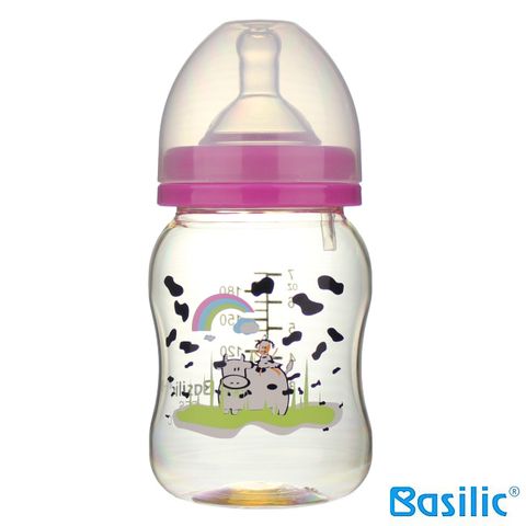 Basilic 貝喜力克 防脤氣寬口徑PES乳牛奶瓶180ml