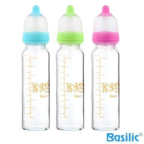 Basilic 貝喜力克 防脹氣晶鑽玻璃奶瓶240ml(無鉛玻璃)