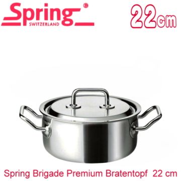 【瑞士Spring】尊爵系列雙耳低身複合金湯鍋(22cm)1550-22