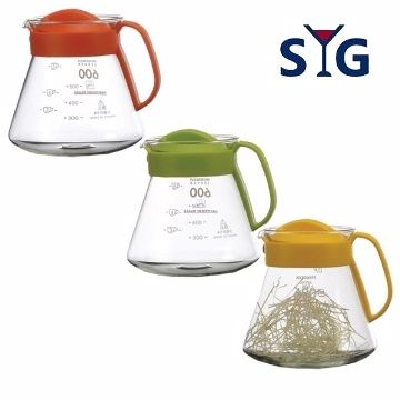 SYC精緻耐熱花茶咖啡壺BH605A–紅綠黃蓋二入任組
