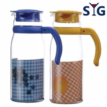 SYG精緻家用玻璃水壺BH1215–藍綠蓋二入任組