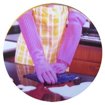 一品川流 康乃馨 家庭用天然乳膠手套-加長型18-M-12雙入