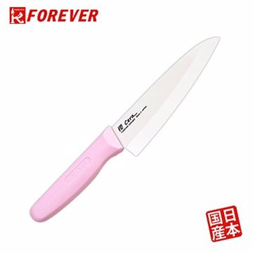 FOREVER 鋒愛華 日本製造櫻系列滑性陶瓷刀16CM(粉柄)