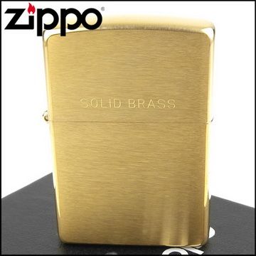 Zippo 美系~Solid Brass~拉絲打磨金色霧面