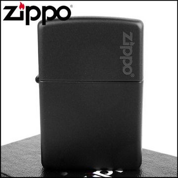 Zippo 美系~LOGO字樣打火機~Black Matte黑色烤漆