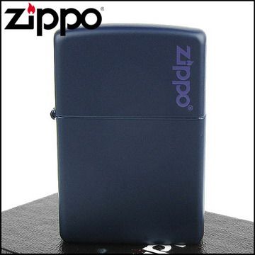 Zippo 美系~LOGO字樣打火機~Navy Matte海軍藍烤漆