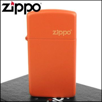 Zippo 美系~LOGO字樣打火機~(窄)ORANGE MATTE橘色烤漆