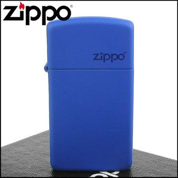 Zippo 美系~LOGO字樣打火機~(窄)Royal Blue Matte寶藍烤漆